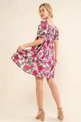 And The Why Smocked Floral Ruffle Short Sleeve Mini Dress OutfitFlow